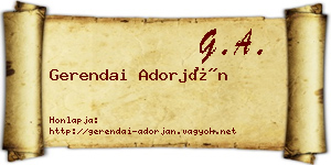 Gerendai Adorján névjegykártya